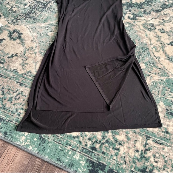NWT Anthropologie Akemi +Kin Black Sleeveless Dress Sz XS High Side Slits Cutout - Picture 6 of 13